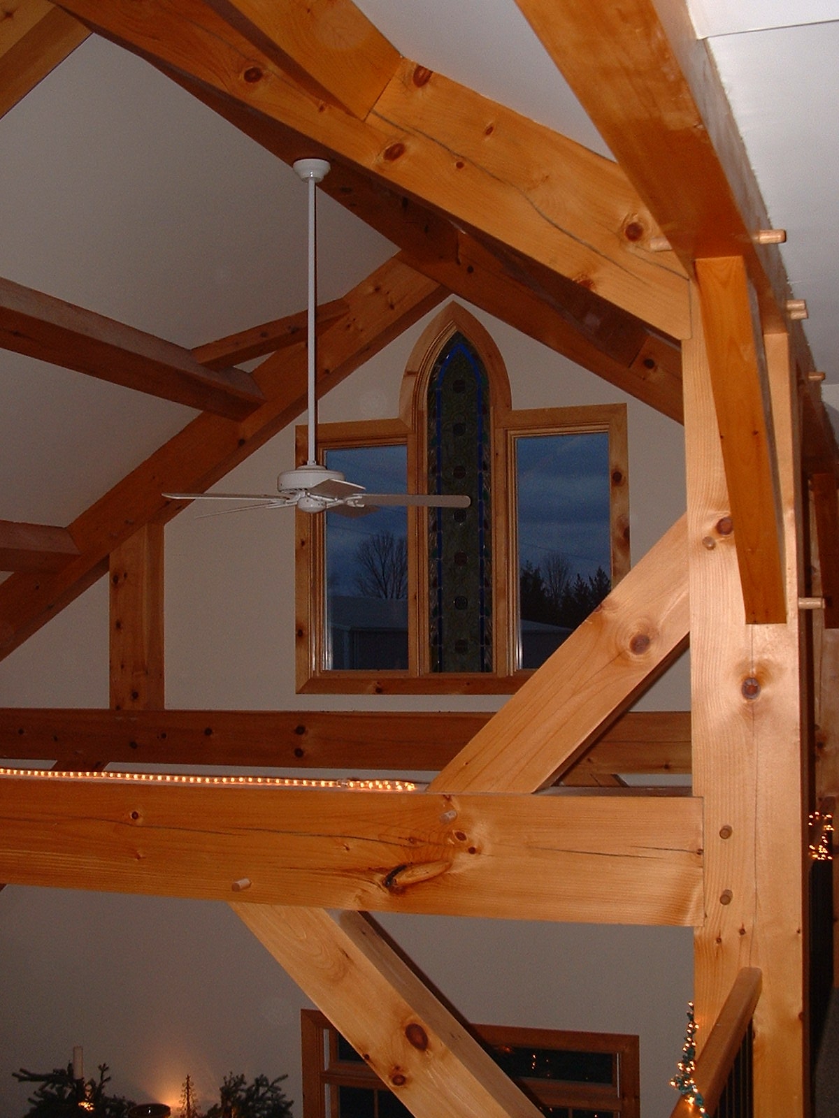 Timberframe addition interior, Groton NY